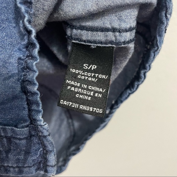 Buffalo David Bitton Shirt Button Down Collared Cotton Palm Chambray Print Men S - Picture 7 of 13